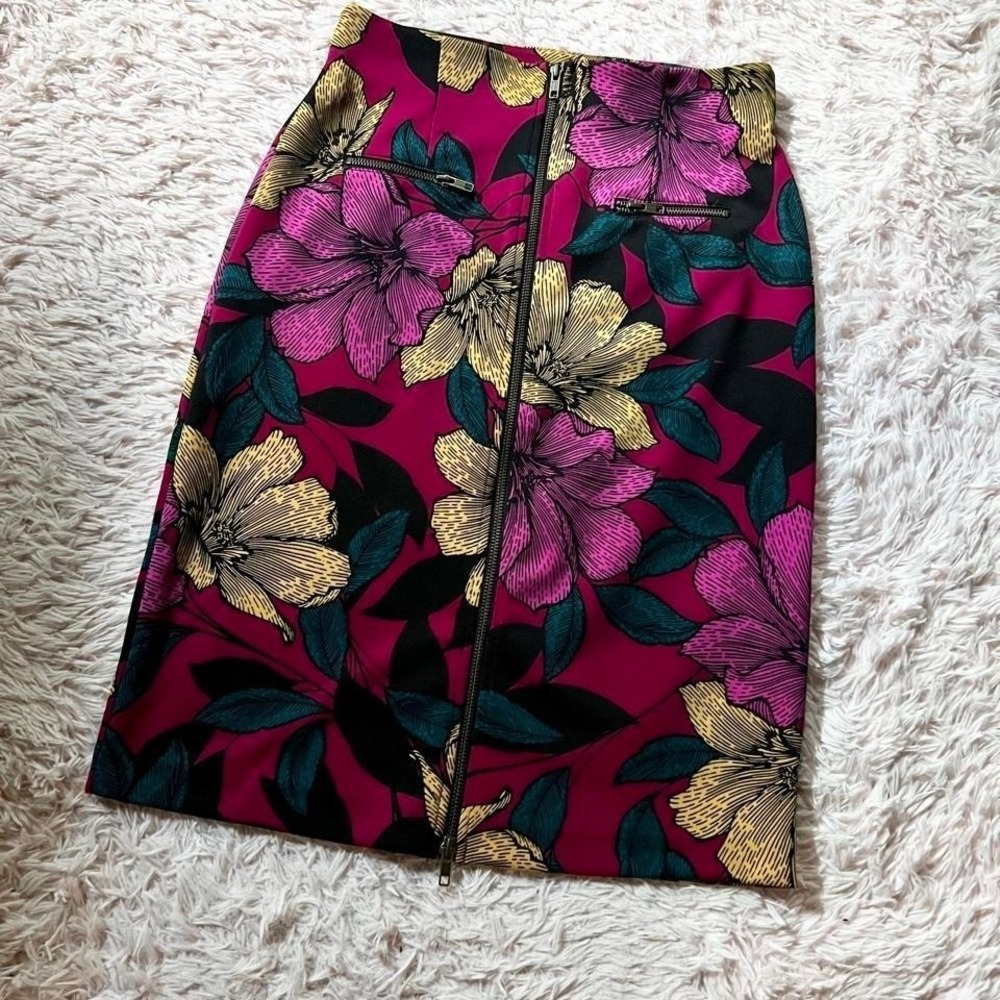 Statement‎ Jewel Tone Floral Pencil Office Secretary Pencil Skirt Womens 10P